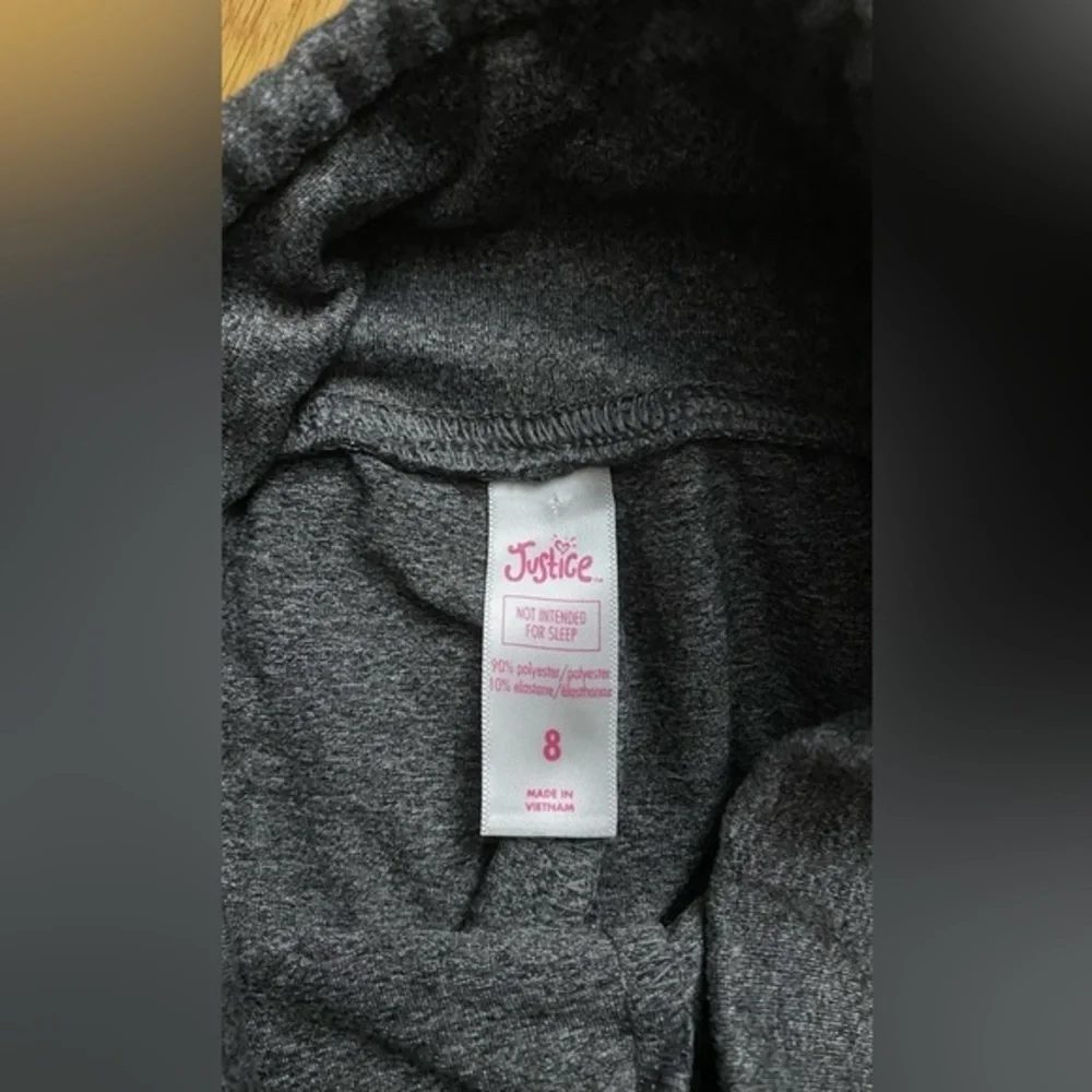Justice Gray and White Leggings Size 8